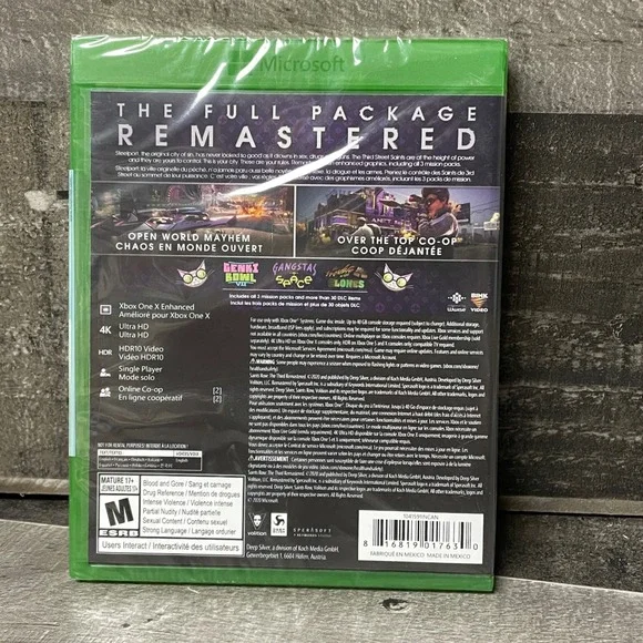Saints Row The Third Remastered Xbox One Game New Sealed ESRB M Rated - Picture 2 of 6